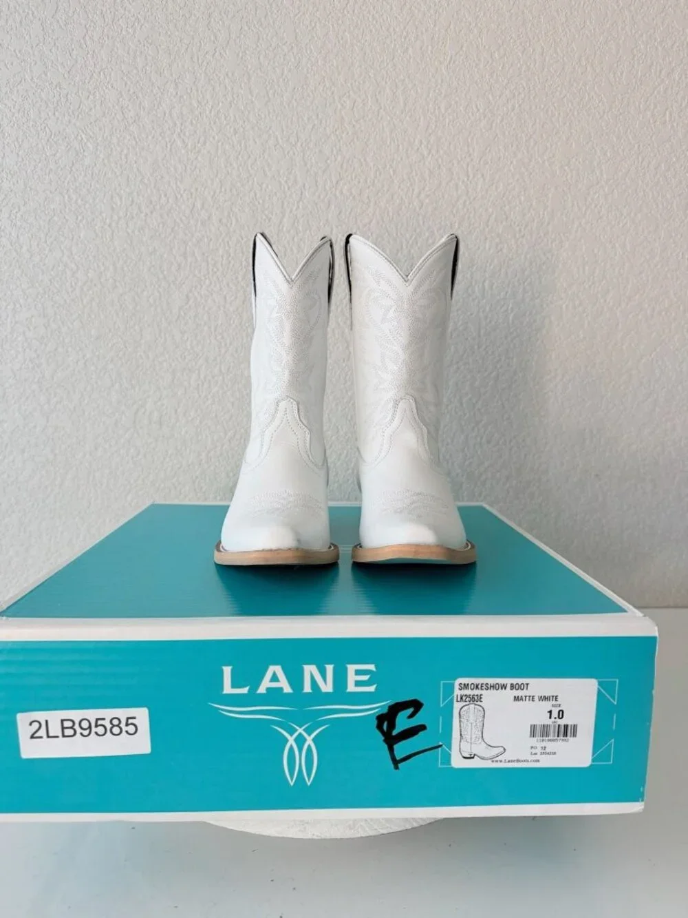 Lane Smokeshow Girls White Cowboy Boots Size 1 Western Cowgirl Kids Childrens